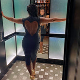 High Neck Sleeveless Midi Exposed Waist Bodycon Dress